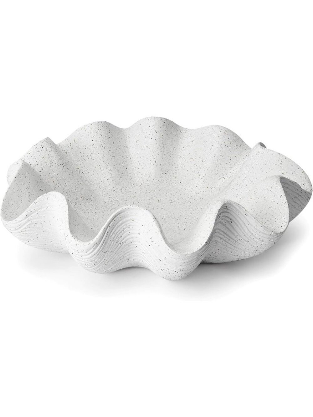Scalloped Decorative Bowl - 12.6” Shell Ruffle Fruit & Home Decor Accent